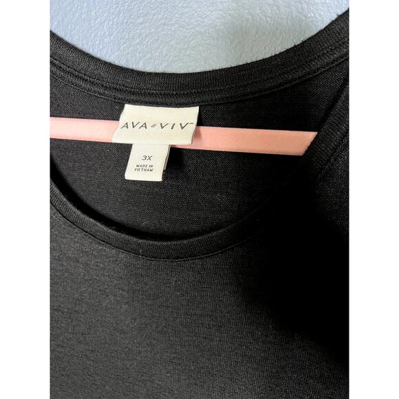 Ava and Viv Black Tank Top Women's Size 3x Lagenlook Pocket Layering Staple - Picture 4 of 6